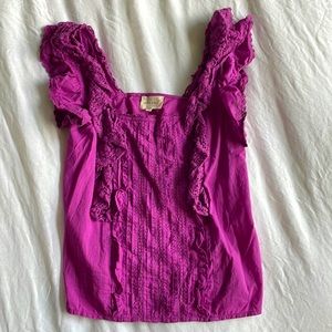 Sezane Lexy Blouse size 36FR/6US in Orchidée
